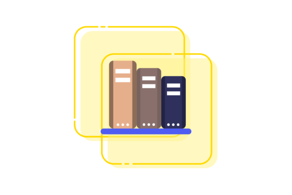 Back to School Bookshelf Shape Art Graphics