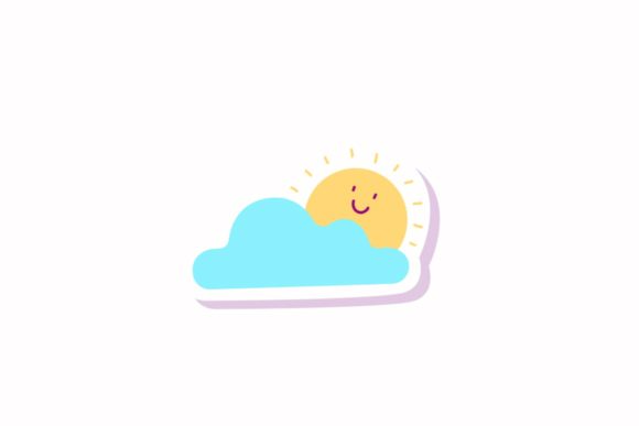 Back to School Cloud Sun Stickers Svg: Graphics for Creative Projects