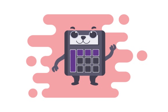 Back to School Kawaii Calculator Clipart
