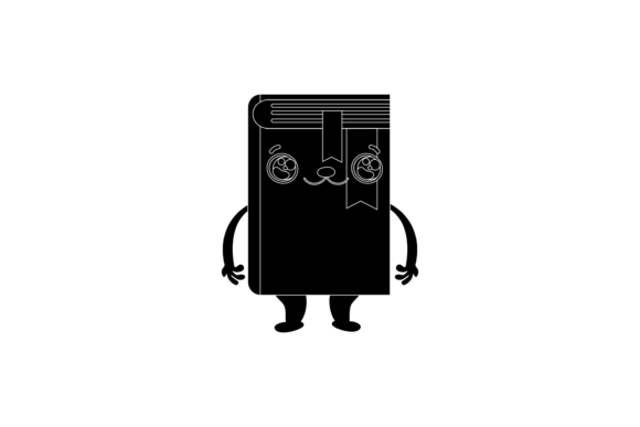 Back to School Kawaii Dictionary Black Graphics