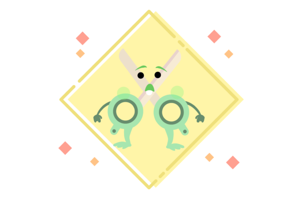 Back to School Kawaii Scissor Background Graphics