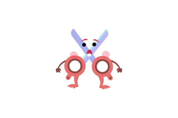 Back to School Kawaii Scissor Graphics
