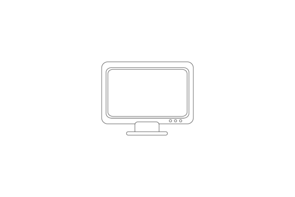 Back to School Monitor Outline Graphics
