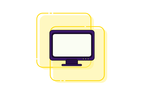 Back to School Monitor Shape Art Graphics