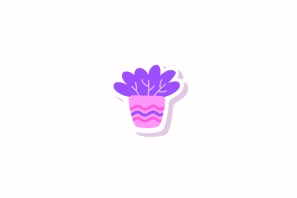 Back to School Pot Plant Stickers Svg: Graphics for Branding