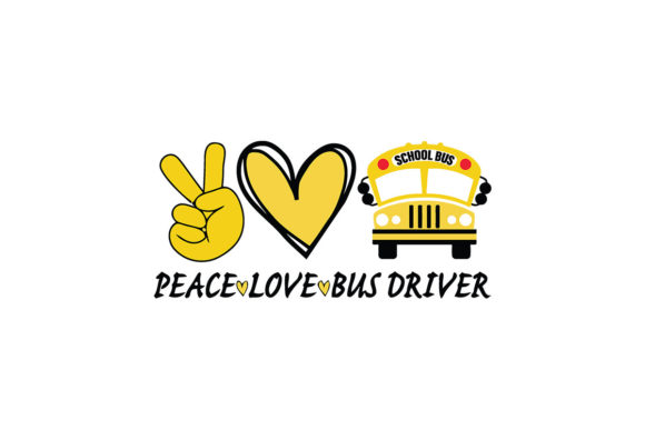 Bus Peace Love Back to School 2021 Graphics