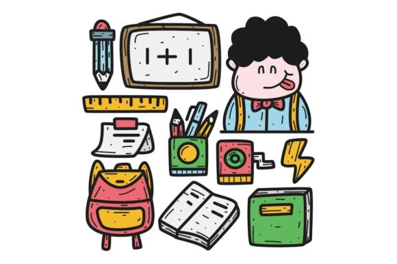 Kawaii Doodle Cartoon Back to School